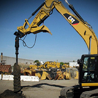 Гидробур DIGGA (Дигга) PD25 с буром длиной 2.5 м,  Ø300 мм на экскаваторе CAT - фото 4