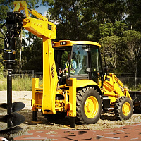 Гидробур  DIGGA (Дигга) PD7  с буром длиной 1,5 м,  Ø600 мм на экскаваторе-погрузчике  JCB 3CX - фото 2