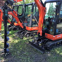 Гидровращатель  DIGGA (Дигга) PD3  с буром длиной 1,2 м,  Ø300 мм на мини-экскаваторе Kubota KX016 - фото 3