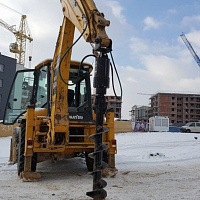 Гидробур  DIGGA (Дигга) PD7  с буром длиной 1,5 м,  Ø250 мм на экскаваторе-погрузчике Komatsu WB93 - фото 1