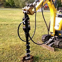 Гидробур DIGGA (Дигга) PDX  с буром длиной 1,2 м,  Ø200 мм на мини-экскаваторе Wacker Neuson-фото 2