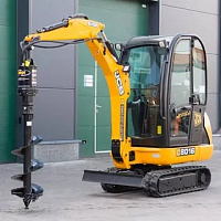 Гидробур  DIGGA (Дигга) PDX-2  с буром длиной 1,2 м,  Ø400 мм на мини-экскаваторе JCB -8016 - фото 1