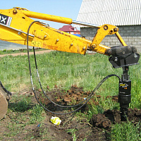 Гидробур DIGGA (Дигга) PD4-2   на экскаваторе-погрузчике JCB 3CX - фото 2