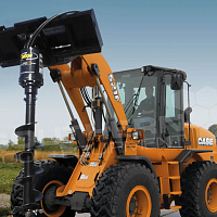 Гидробур  DIGGA (Дигга) PD6 с буром длиной 1,5 м,  Ø400 мм на фронтальном погрузчике Case 521 - фото 2